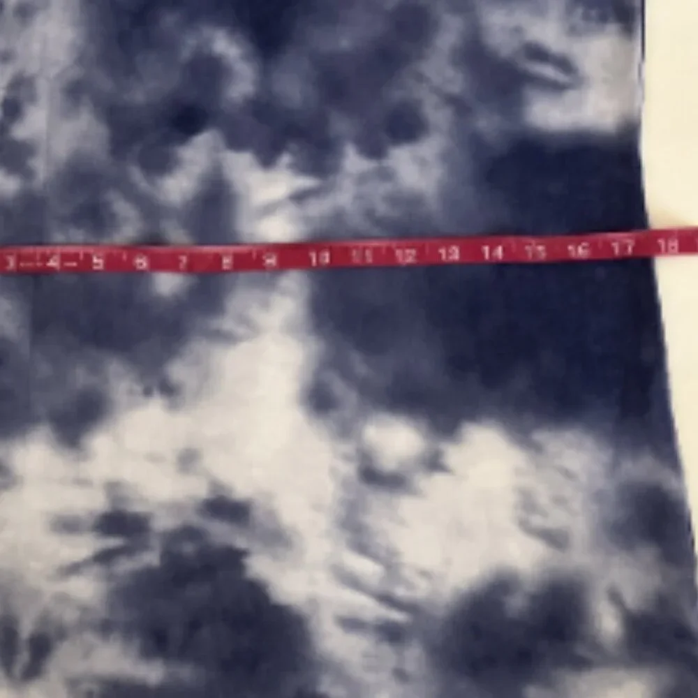 Womens Medium Beach Pool Cover Up Blue Tie Dye Hoodie Hooded Pullover - Picture 10 of 12